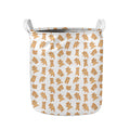 Cartoon Teddy Bear Pattern Print Collapsible Laundry Basket