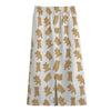 Cartoon Teddy Bear Pattern Print Cotton Front Slit Maxi Skirt