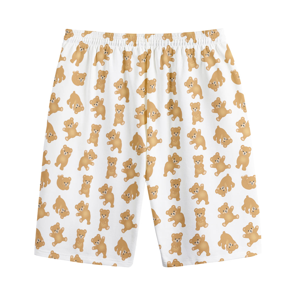 Cartoon Teddy Bear Pattern Print Cotton Shorts