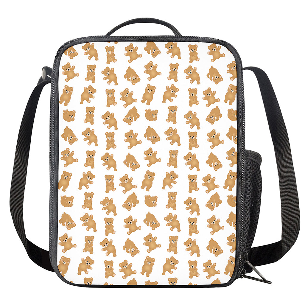 Cartoon Teddy Bear Pattern Print Crossbody Lunch Bag