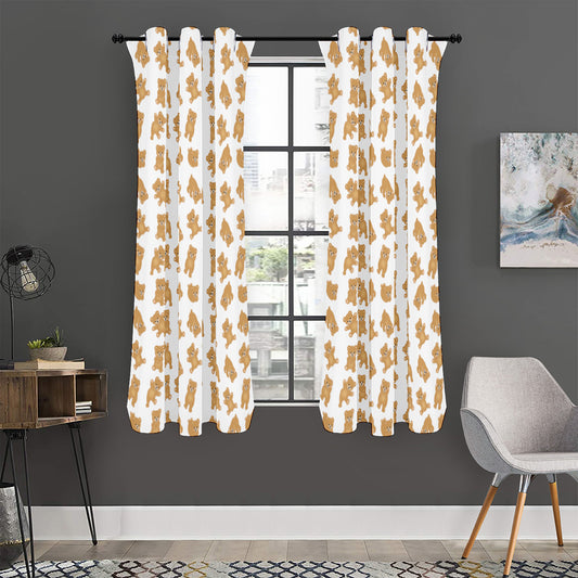 Cartoon Teddy Bear Pattern Print Curtain