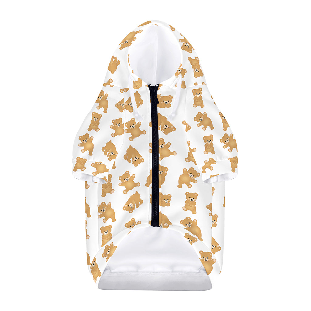Cartoon Teddy Bear Pattern Print Dog Zip Up Hoodie