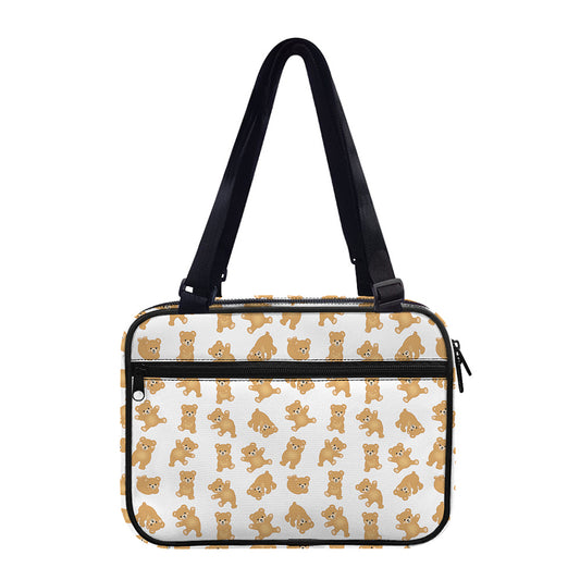 Cartoon Teddy Bear Pattern Print Double Strap Bible Bag