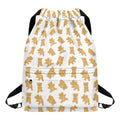 Cartoon Teddy Bear Pattern Print Drawstring Backpack
