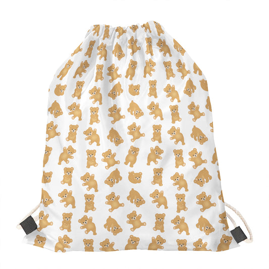 Cartoon Teddy Bear Pattern Print Drawstring Bag