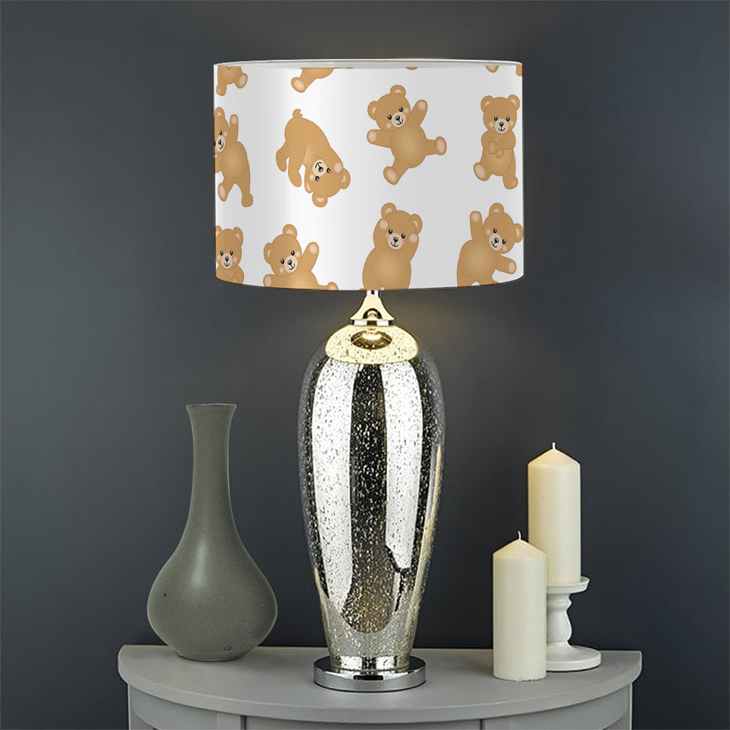 Cartoon Teddy Bear Pattern Print Drum Lamp Shade