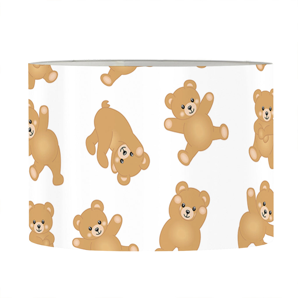 Cartoon Teddy Bear Pattern Print Drum Lamp Shade