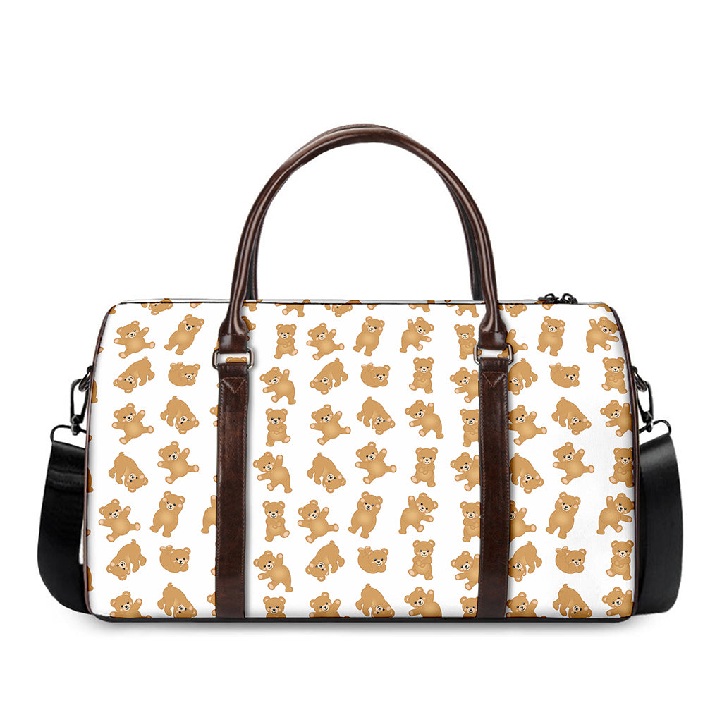Cartoon Teddy Bear Pattern Print Duffle Bag