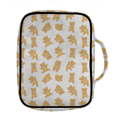 Cartoon Teddy Bear Pattern Print Front Pocket Bible Bag