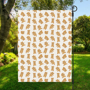 Cartoon Teddy Bear Pattern Print Garden Flag