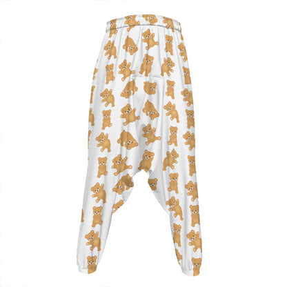 Cartoon Teddy Bear Pattern Print Hammer Pants