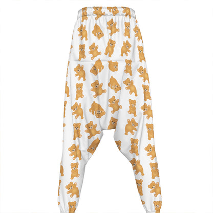 Cartoon Teddy Bear Pattern Print Hammer Pants
