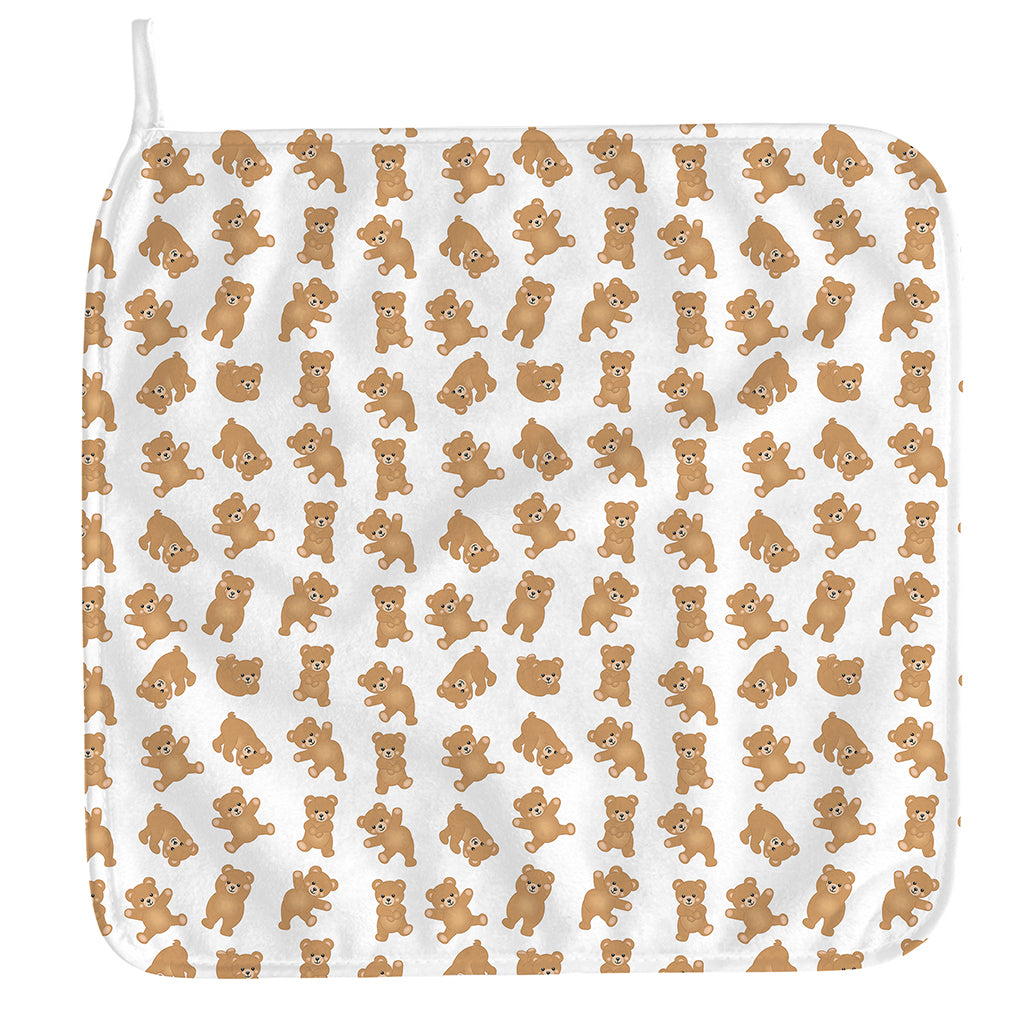 Cartoon Teddy Bear Pattern Print Hand Towel