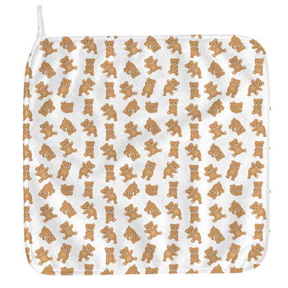Cartoon Teddy Bear Pattern Print Hand Towel