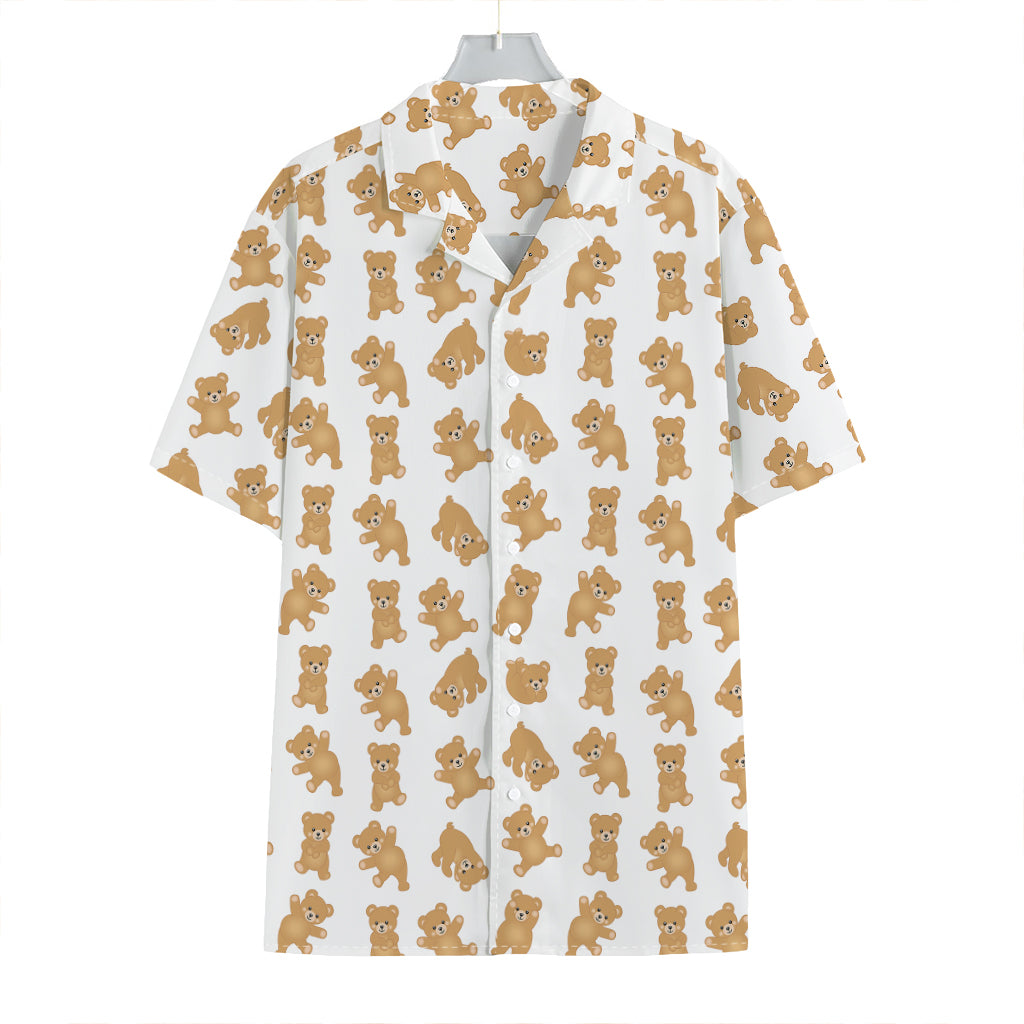 Cartoon Teddy Bear Pattern Print Hawaiian Shirt