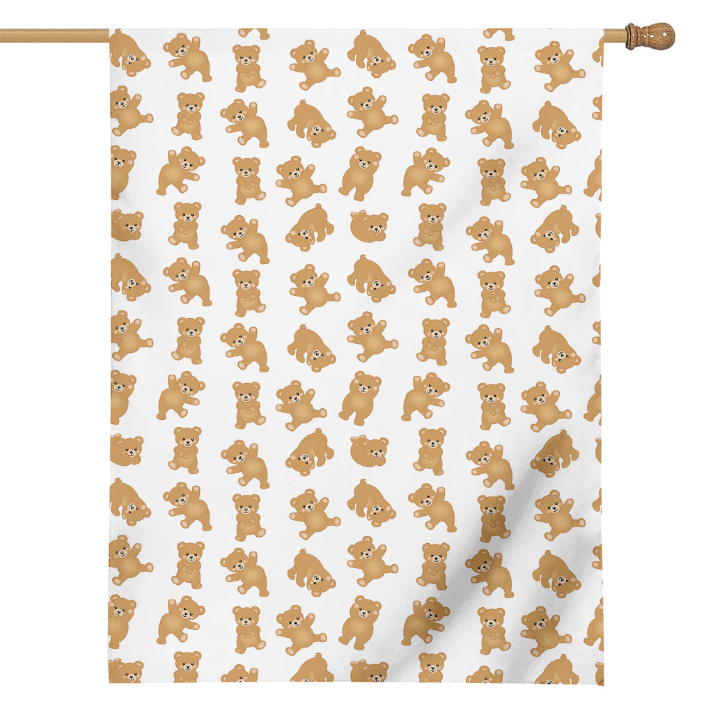 Cartoon Teddy Bear Pattern Print House Flag