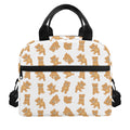 Cartoon Teddy Bear Pattern Print Insulated Lunch Bag
