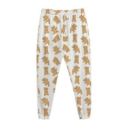 Cartoon Teddy Bear Pattern Print Jogger Pants