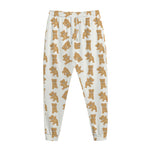 Cartoon Teddy Bear Pattern Print Jogger Pants