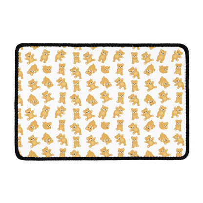 Cartoon Teddy Bear Pattern Print Kitchen Mat