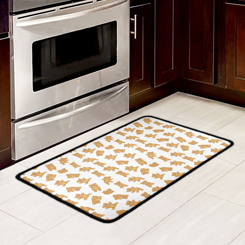 Cartoon Teddy Bear Pattern Print Kitchen Mat