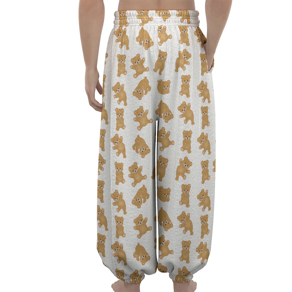 Cartoon Teddy Bear Pattern Print Lantern Pants