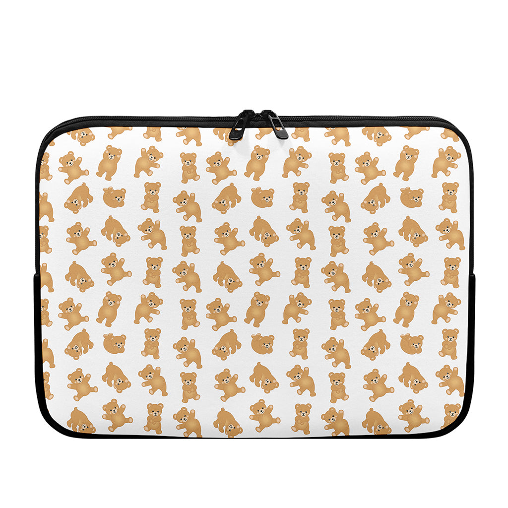 Cartoon Teddy Bear Pattern Print Laptop Sleeve