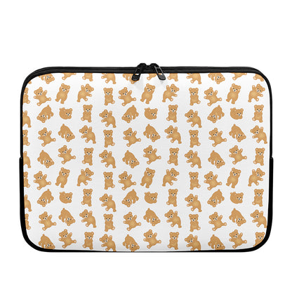 Cartoon Teddy Bear Pattern Print Laptop Sleeve