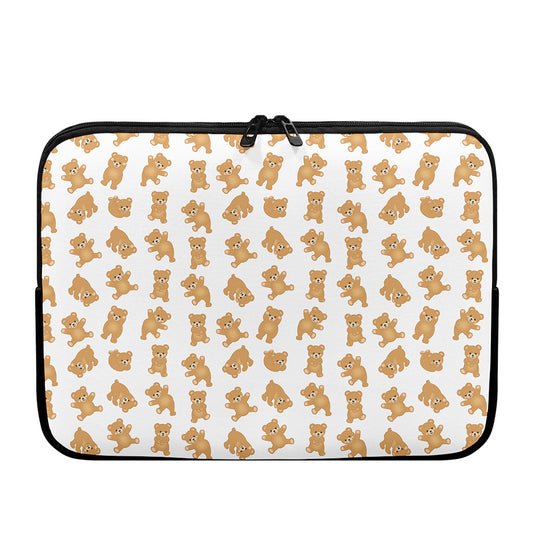 Cartoon Teddy Bear Pattern Print Laptop Sleeve