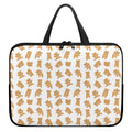 Cartoon Teddy Bear Pattern Print Laptop Sleeve With Handle
