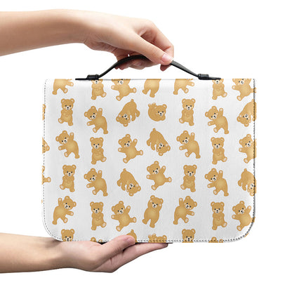 Cartoon Teddy Bear Pattern Print Leather Bible Cover