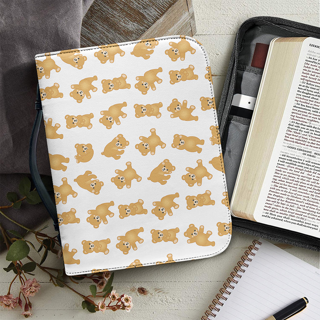 Cartoon Teddy Bear Pattern Print Leather Bible Cover