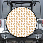 Cartoon Teddy Bear Pattern Print Leather Spare Tire Cover