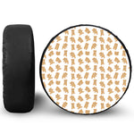Cartoon Teddy Bear Pattern Print Leather Spare Tire Cover
