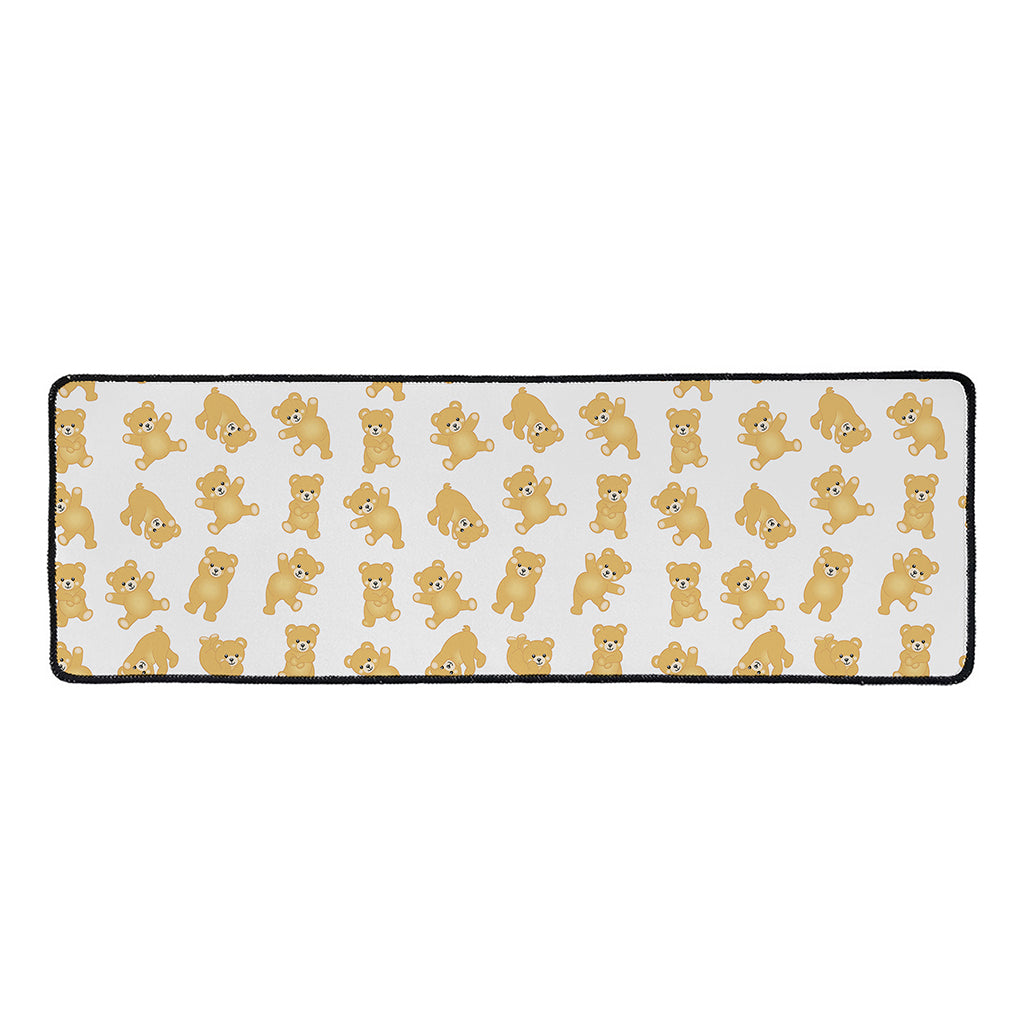 Cartoon Teddy Bear Pattern Print Long Kitchen Mat