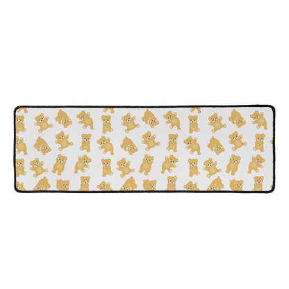 Cartoon Teddy Bear Pattern Print Long Kitchen Mat