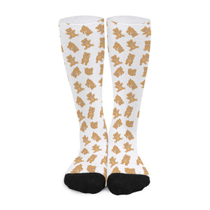 Cartoon Teddy Bear Pattern Print Long Socks