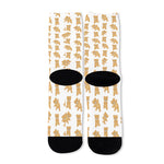 Cartoon Teddy Bear Pattern Print Long Socks