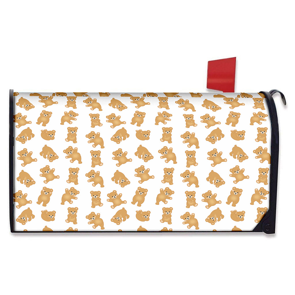 Cartoon Teddy Bear Pattern Print Mailbox Cover