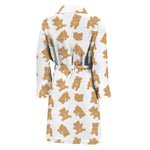 Cartoon Teddy Bear Pattern Print Men's Bathrobe