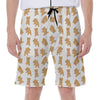 Cartoon Teddy Bear Pattern Print Men's Beach Shorts