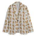 Cartoon Teddy Bear Pattern Print Men's Blazer