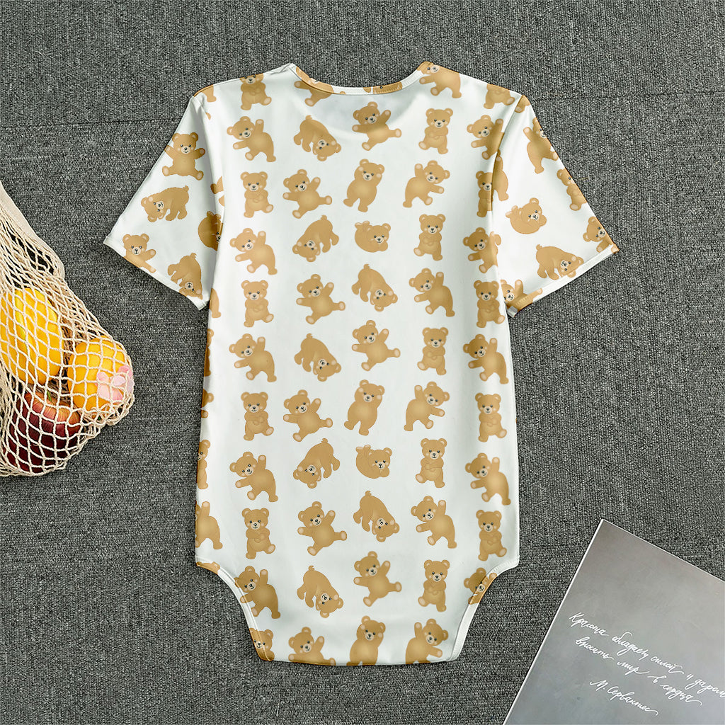 Cartoon Teddy Bear Pattern Print Men's Bodysuit