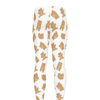 Cartoon Teddy Bear Pattern Print Men's leggings