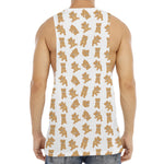 Cartoon Teddy Bear Pattern Print Men's Muscle Tank Top