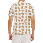 Cartoon Teddy Bear Pattern Print Men's Short Sleeve Rash Guard