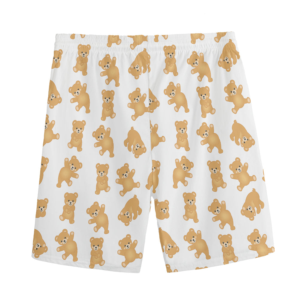 Cartoon Teddy Bear Pattern Print Men's Sports Shorts
