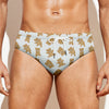 Cartoon Teddy Bear Pattern Print Men's Swim Briefs