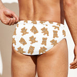 Cartoon Teddy Bear Pattern Print Men's Swim Briefs
