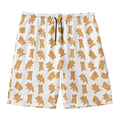 Cartoon Teddy Bear Pattern Print Men's Swim Trunks